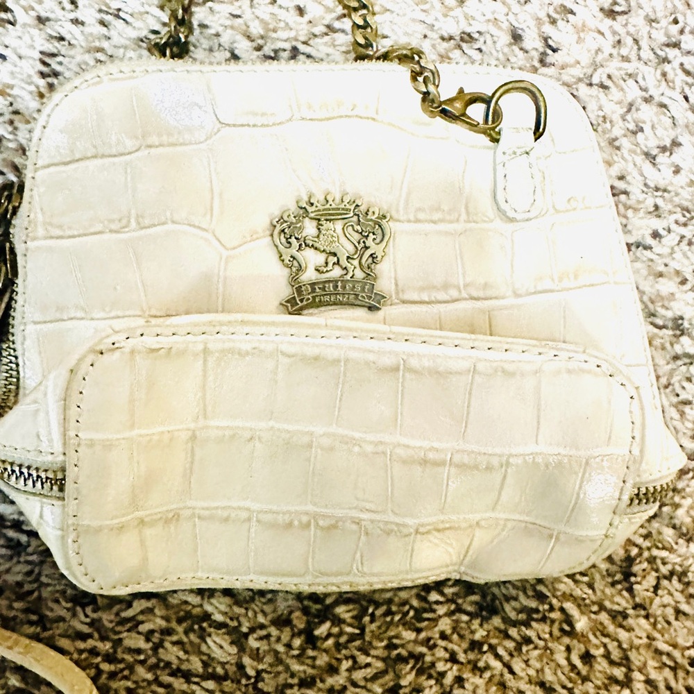 Cream Pratesi Embossed Women's clutch Bag